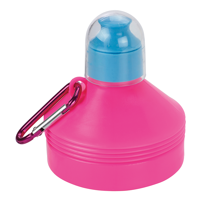 600ml Collapsible Water Bottle with Carabiner Clip - Image 2